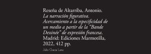 Reseña sobre "La narración figurativa", Julio Gracia Lana